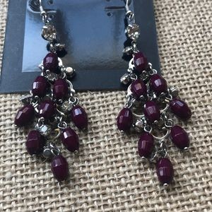 Violet and Silver dangling earrings
